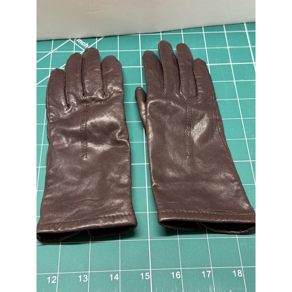 Grandoe Brown Leather Gloves Womens Size 7 Thinsulate Lined Winter Warm Classic